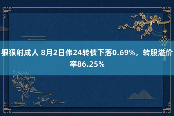 狠狠射成人 8月2日伟24转债下落0.69%，转股溢价率86.25%