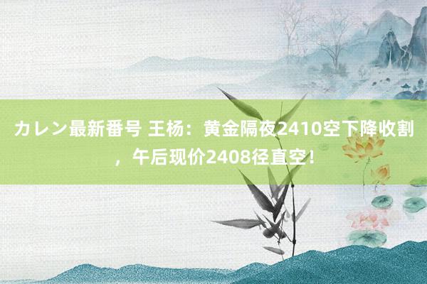 カレン最新番号 王杨：黄金隔夜2410空下降收割，午后现价2408径直空！