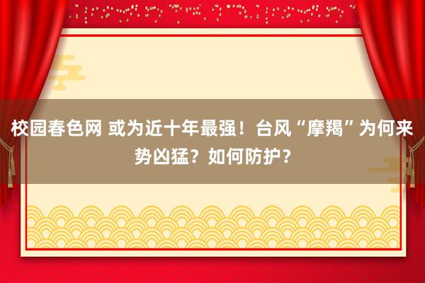 校园春色网 或为近十年最强！台风“摩羯”为何来势凶猛？如何防护？