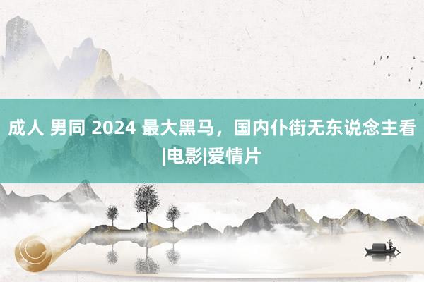 成人 男同 2024 最大黑马，国内仆街无东说念主看|电影|爱情片