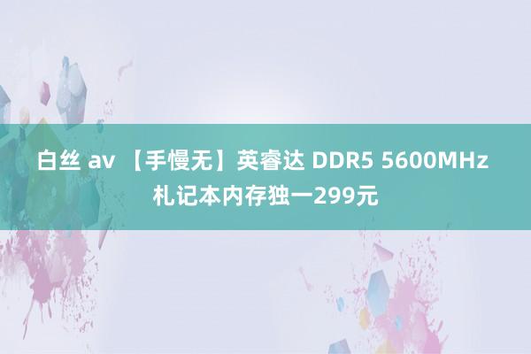 白丝 av 【手慢无】英睿达 DDR5 5600MHz 札记本内存独一299元