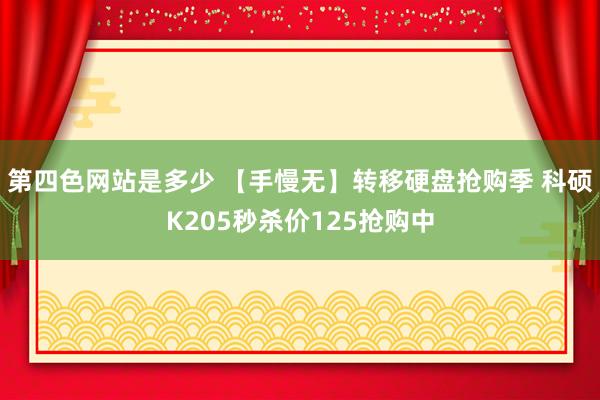 第四色网站是多少 【手慢无】转移硬盘抢购季 科硕K205秒杀价125抢购中